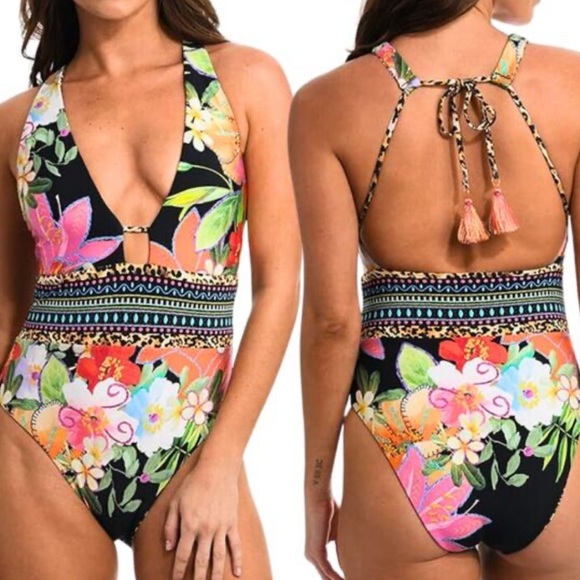 Sunshine 79 Swimsuit One Piece Reversible Tropical Leopard Print NWOT size 8 - Picture 3 of 13